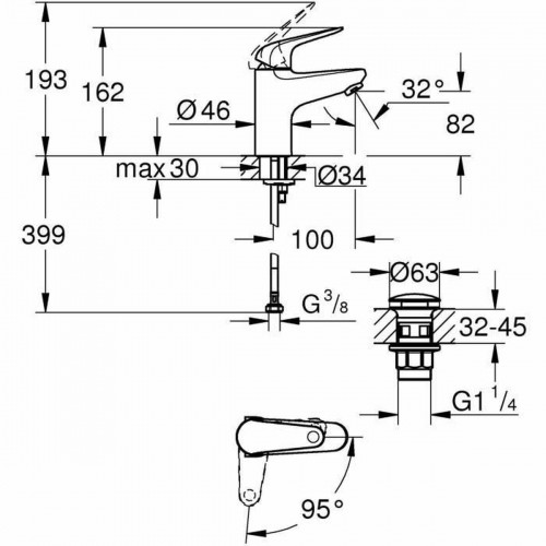 Смеситель с одной ручкой Grohe Металл image 4