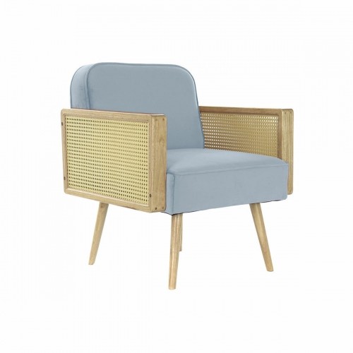 Armchair DKD Home Decor 66 x 64 x 79 cm Natural Sky blue image 4