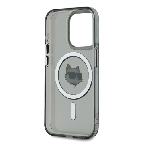 Karl Lagerfeld IML Choupette Head Metal Frame MagSafe Case for iPhone 15 Pro Black image 4