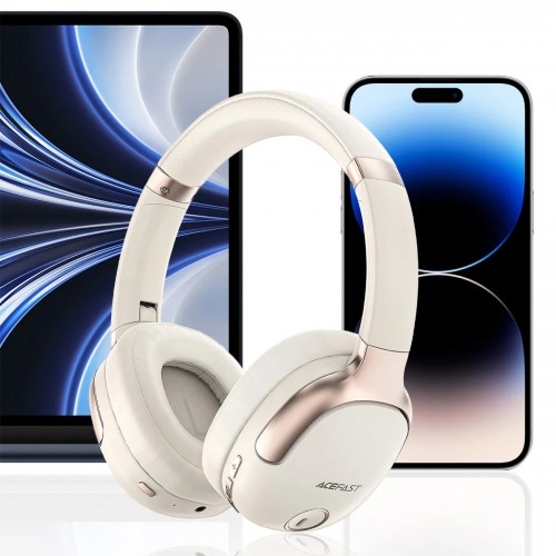Acefast H2 on-ear wireless Bluetooth 5.3 ANC headphones - beige image 4