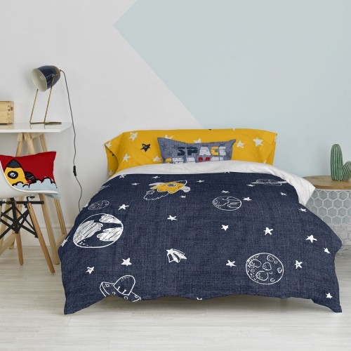 Duvet cover set HappyFriday Mr Fox Starspace  Multicolour Single 2 Pieces image 4