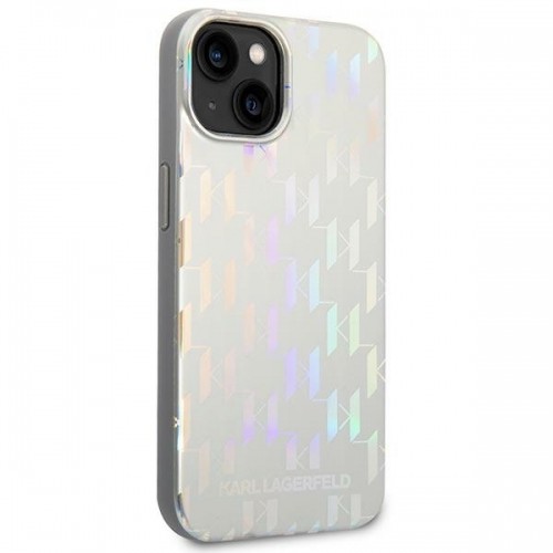 Karl Lagerfeld Iridescent Monogram Case for iPhone 14 Plus Silver image 4