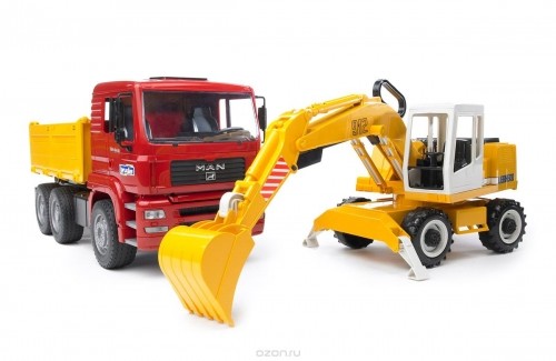 BRUDER MAN TGA Construction truck and Liebherr Excavator, 2751 image 5