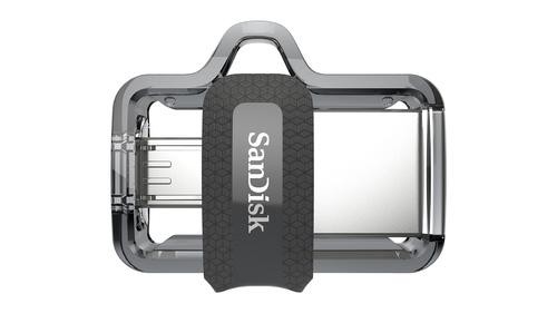 SanDisk Ultra Dual m3.0 USB flash drive 64 GB USB Type-A / Micro-USB 3.2 Gen 1 (3.1 Gen 1) Black, Silver, Transparent image 5