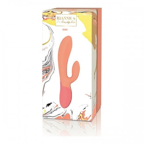 Dual Stimulation Vibe Rianne S Essentials Xena Rabbit Orange Coral image 5