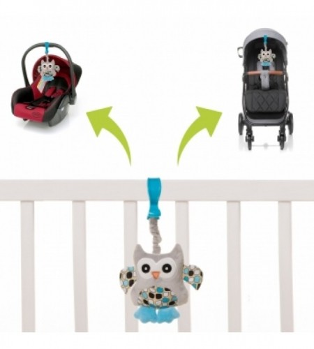 4baby Attīstošā rotaļlieta ar pīkstuli OWL blue OB02 image 5