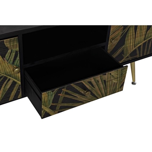 Sideboard DKD Home Decor Black Fir Metal MDF Green image 5