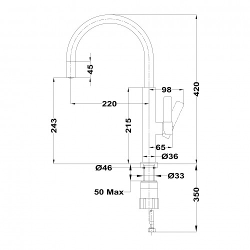 Sink Tap Teka FOT 995 Chrome Brass image 5