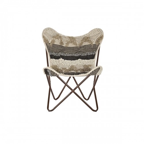 Garden chair DKD Home Decor Black Brown Cotton Iron (74 x 65 x 90 cm) image 5