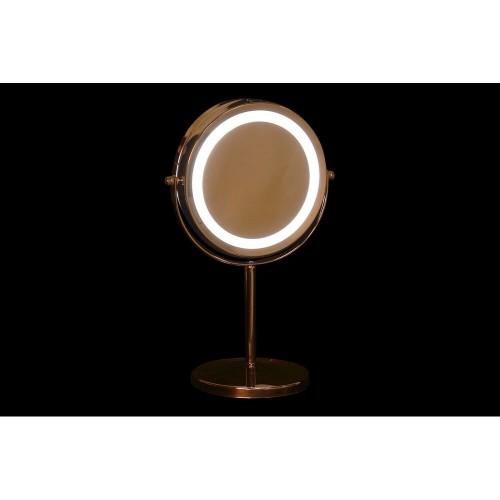 Magnifying Mirror with LED DKD Home Decor 21,5 x 13,5 x 32,5 cm Silver Metal image 5