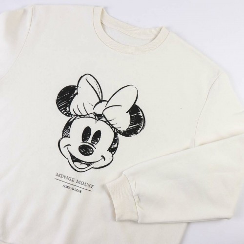 Women’s Sweatshirt without Hood Minnie Mouse Beige image 5