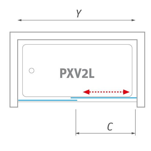 Roth PXV2L /1500 Brillant/Transparent 451-150000L-00-02 Шторка для ванны с раздвижной дверью image 5