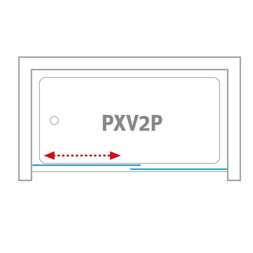 Roth PXV2P /1600 Brillant/Transparent 451-160000P-00-02 Vannas aizklājs ar bīdāmām durvīm image 5