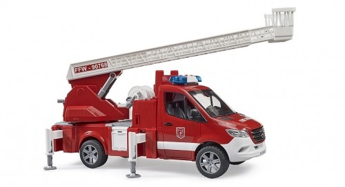 BRUDER MB Sprinter fire service with turntable ladder, pump and light & sound module, 02673 image 5