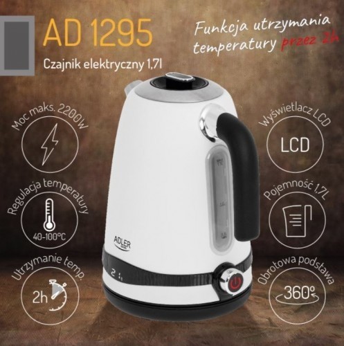 Adler AD 1295W Electric kettle with temperature regulation 1.7L 2200W image 5