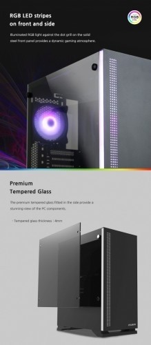 ZALMAN S5 Black ATX Mid Tower PC Case RGB fan T image 5