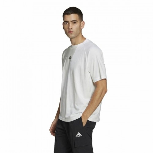 Men’s Short Sleeve T-Shirt Adidas Essentials Brandlove White image 5