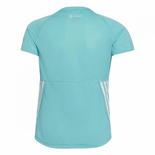 Child's Short Sleeve T-Shirt Adidas Aeroready Three Stripes Aquamarine image 5