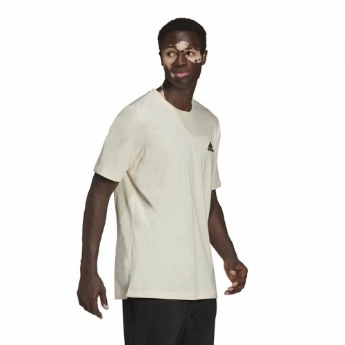 Men’s Short Sleeve T-Shirt Adidas Essentials Feelcomfy White image 5