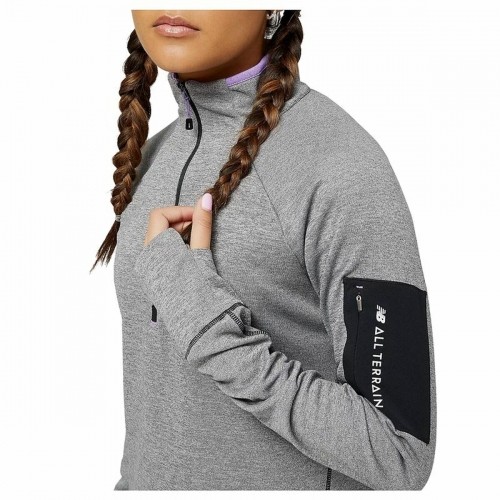 Women’s Sweatshirt without Hood New Balance Impact Run AT Grey image 5