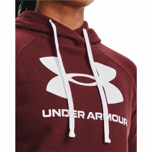 Sieviešu Sporta Krekls ar Kapuci Under Armour Rival Fleece Sarkanbrūns image 5