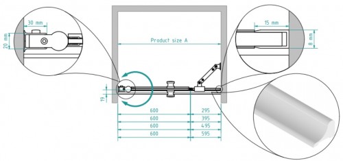 Brasta Glass Душевая стена RITA 110 Прозрачный image 2