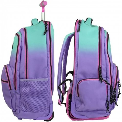School Rucksack with Wheels Milan Turquoise Lilac 52 x 34,5 x 23 cm image 5