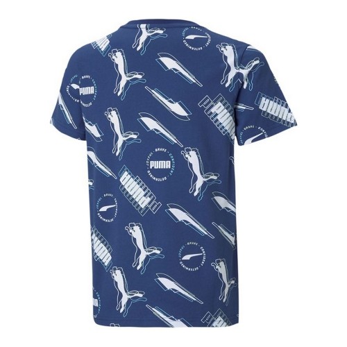 Krekls ar Īsām Piedurknēm Bērniem Puma AOP Tumši zils image 5