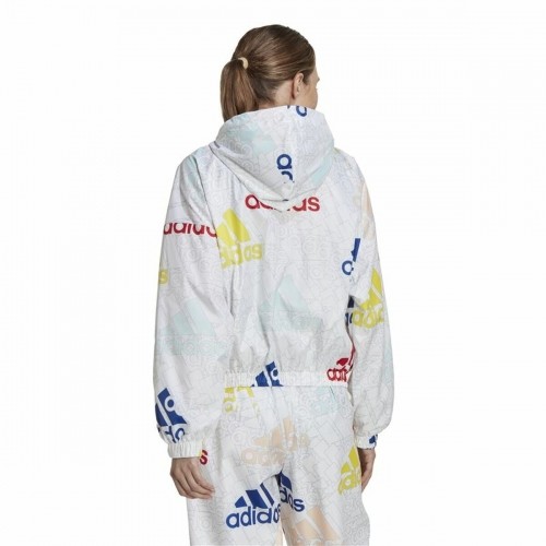 Sieviešu Sporta Jaka Adidas Essentials Multi-Colored Logo Balts image 5