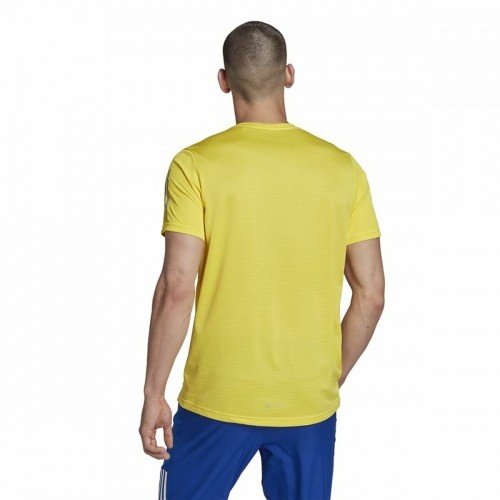 Men’s Short Sleeve T-Shirt Adidas  Graphic Tee Shocking Yellow image 5