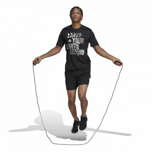 Vīriešu Krekls ar Īsām Piedurknēm Adidas HIIT Melns image 5