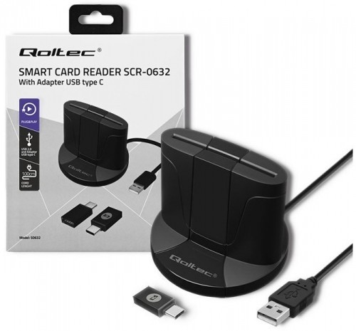 Qoltec smart card reader + USB-C adapter SCR0632 image 5