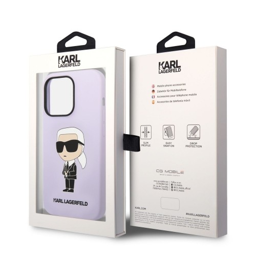 Karl Lagerfeld Liquid Silicone Ikonik NFT Case for iPhone 14 Pro Purple image 5