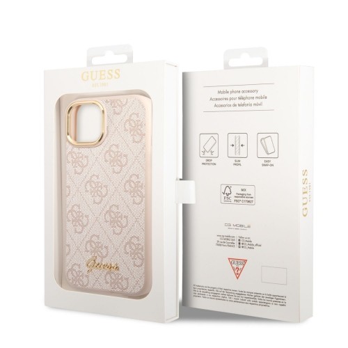 Guess PC|TPU 4G Metal Camera Outline Case for iPhone 14 Pink image 5