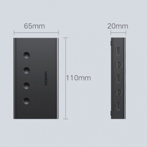 Ugreen KVM (Keyboard Video Mouse) switch 4 x 1 HDMI (female) 4 x USB (female) 4 x USB Type B (female) black (CM293) image 5