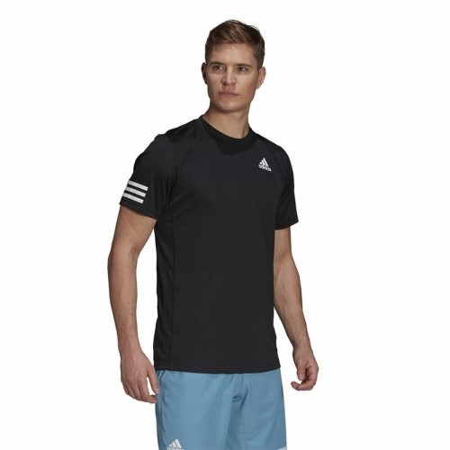 Футболка с коротким рукавом мужская Adidas Club Tennis 3 Stripes Чёрный image 5