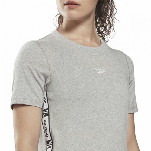 Women’s Short Sleeve T-Shirt Reebok Tape Pack Grey image 5