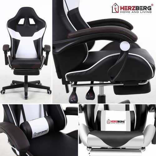 Herzberg Home & Living Herzberg HG-8082: Tri-color Gaming and Office Chair with T-shape Accent Green image 5