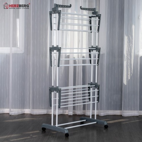 Herzberg Home & Living Herzberg HG-8034GRY: Moving Clothes Rack - Grey image 5