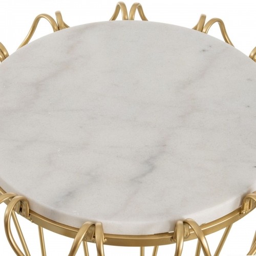Side table 50 x 50 x 54,6 cm Golden Metal White Marble image 5