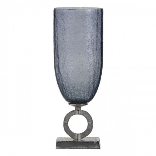 Vase 17 x 17 x 47 cm Crystal Grey Metal Silver image 5