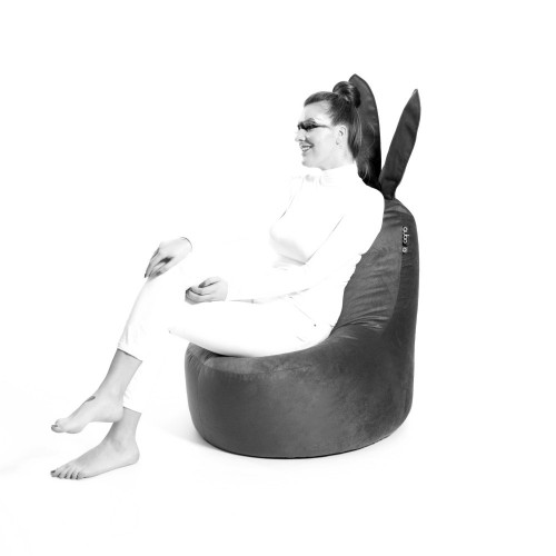 Qubo™ Mommy Rabbit Black Ears Avocado VELVET FIT пуф (кресло-мешок) image 5