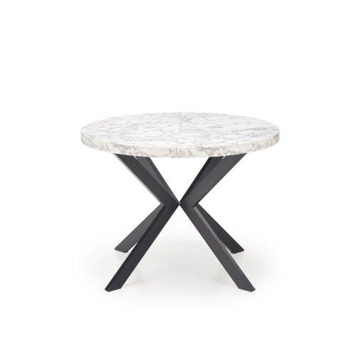 Halmar PERONI extension table, white marble / black image 5