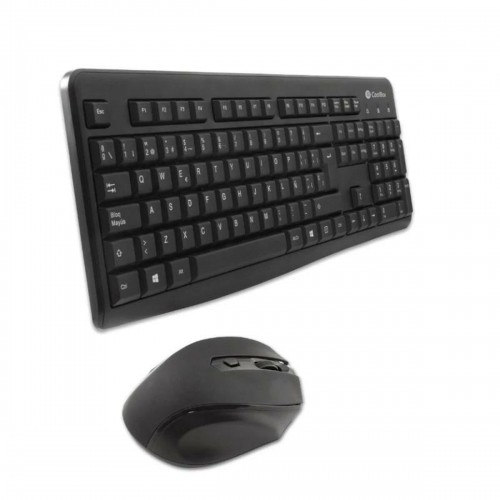 Клавиатура и мышь CoolBox COO-KTR-02W Испанская Qwerty Чёрный Беспроводный image 5