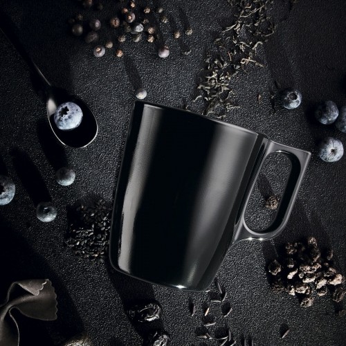 Mug Luminarc Flashy Black 250 ml Glass (6 Units) image 5