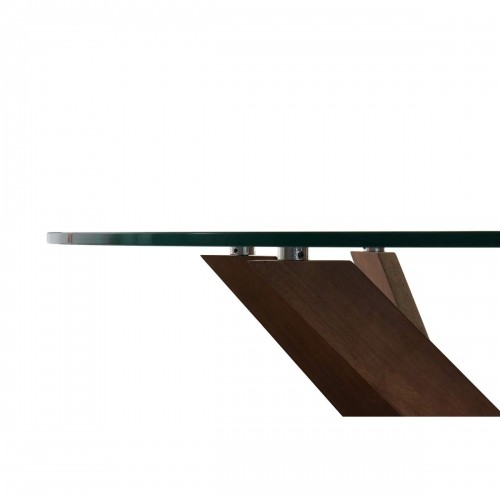 Pusdienu galds DKD Home Decor Stikls Brūns Caurspīdīgs Riekstkoks 120 x 120 x 76 cm image 5