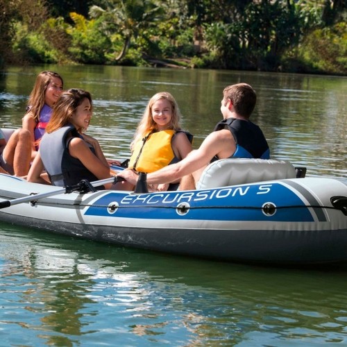 Inflatable Boat Intex Excursion 5 Blue White 366 x 43 x 168 cm image 5