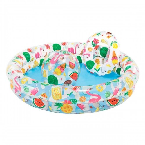 Inflatable Paddling Pool for Children Intex Tropical Rings 150 l 122 x 25 cm (12 Units) image 5