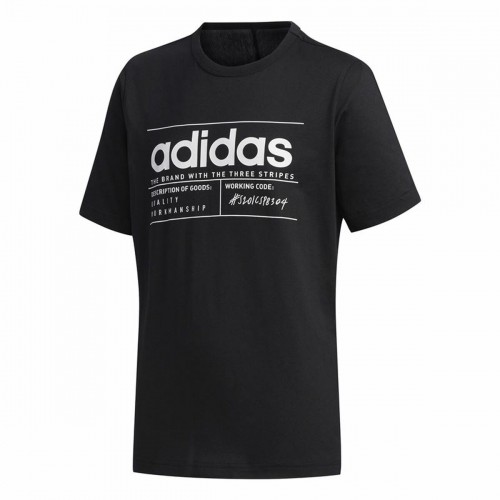 Child's Short Sleeve T-Shirt Adidas Brilliant Basics Black image 5