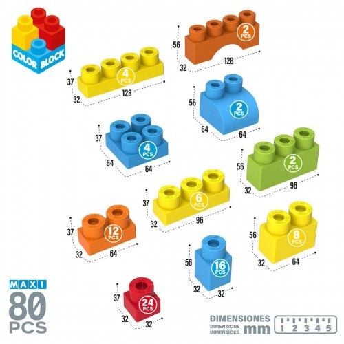 Construction set Color Block Basic 80 Pieces (4 Units) image 5